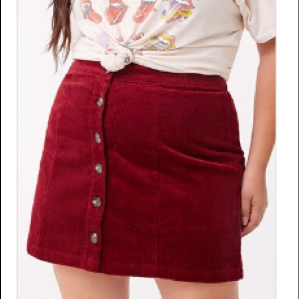 Plus Size Corduroy Mini Skirt